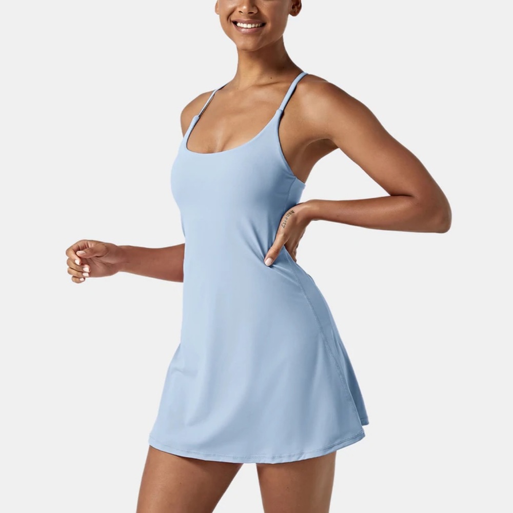 Halara in my feels sky blue exercise dress